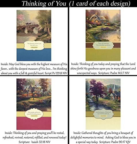 Thinking of You Cards (No Repeated Cards) 32 Design Christian / Religious Greeting Card Assortment ~ Scripture in every card