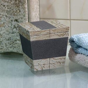 nu steel Rustic Bathroom Q-tip Holder & Jar in Real Cement and Stone for Bathrooms & Vanity Spaces