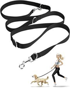 oneisall hands free dog leash,multifunctional dog training leads,8ft nylon double leash for puppy,small & large dogs