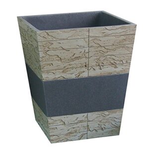 nu steel rustic bathroom wastebasket bin trash can in real cement and stone for bathrooms & vanity spaces