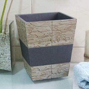 nu steel Rustic Bathroom Wastebasket Bin Trash Can in Real Cement and Stone for Bathrooms & Vanity Spaces