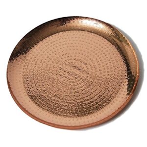 alchemade 100% pure hammered copper charger plate - 13 inch round single charger plate serving tray platter for thanksgiving, christmas, holidays, weddings, parties, events or home decor