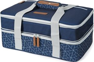 arctic zone hot/cold insulated food and casserole carrier, large, navy