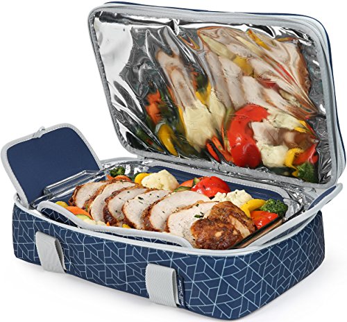 Arctic Zone Hot/Cold Insulated Food and Casserole Carrier, Large, Navy