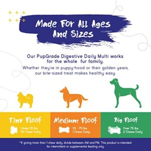 PupGrade Daily Multivitamin for Dogs - All-in-One Supplement for Digestive, Immune, Skin and Coat Health - 32 Healthy Nutrients, Probiotic Enzymes, Omega Fish Oil, Vitamins A, C, D & E - 30 Soft Chews