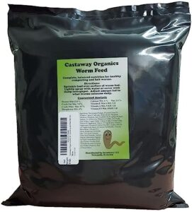 castaway organics worm food for all composting worms and bait worms (5 pounds)