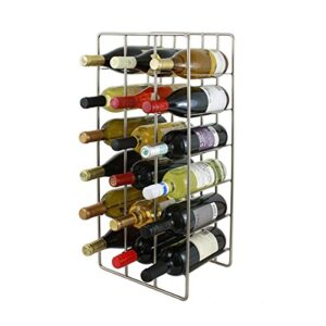 oenophilia 10055 milano wine rack, silver-18 bottle