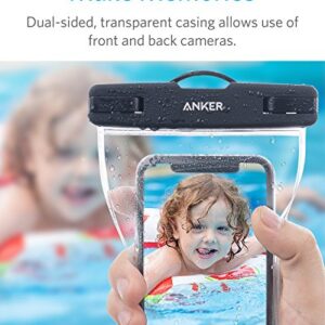 Anker Universal Waterproof Case, IPX8 Waterproof Phone Pouch Dry Bag for iPhone X / 8 / 8 Plus, Samsung Galaxy S8 / S7, Samsung Note Series, Google Pixel 2, up to 6 Inches—2 Pack