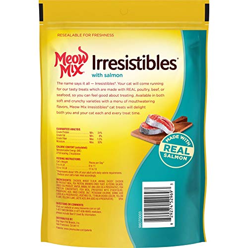 Meow Mix Irresistibles Soft Cat Treats, Salmon, 3 Ounce Bag (Pack of 5),Brown