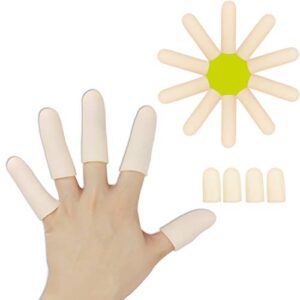 gel finger cots, finger protector support(14 pcs) new material finger sleeves great for trigger finger, hand eczema, finger cracking, finger arthritis and more. (10pcs long + 4pcs short)