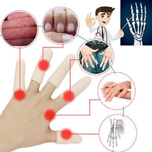 Gel Finger Cots, Finger Protector Support(14 PCS) NEW MATERIAL Finger Sleeves Great for Trigger Finger, Hand Eczema, Finger Cracking, Finger Arthritis and More. (10pcs Long + 4pcs Short)