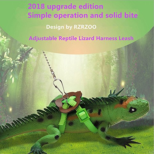 RZRZOO Adjustable Reptile Lizard Harness Leash Multi Color Light Soft Fashion Pet Small Animal，Random Color