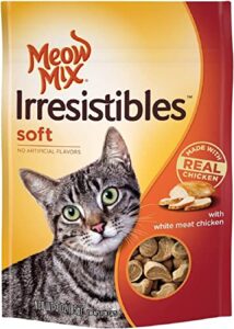 meow mix irresistibles soft cat treats, white meat chicken, 3 ounce (pack of 5)