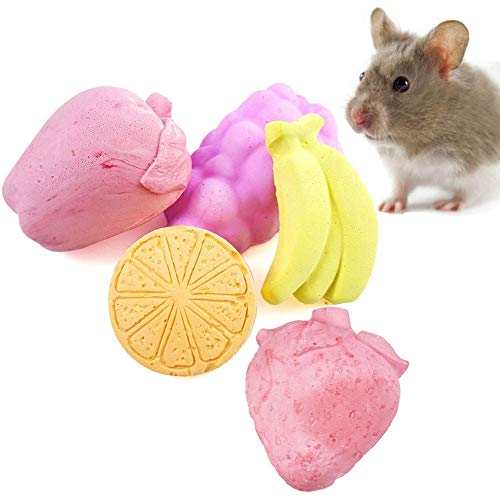 Hamiledyi Chinchilla Lava Block Calcium Stone Teeth Grinding for Hamster Bunny Rabbit Rats Mouse Squirrels Chew Toys