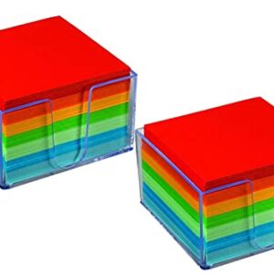 1InTheOffice Memo Cube, Assorted Colors Memo Pad 500 Sheets"2 Pack"