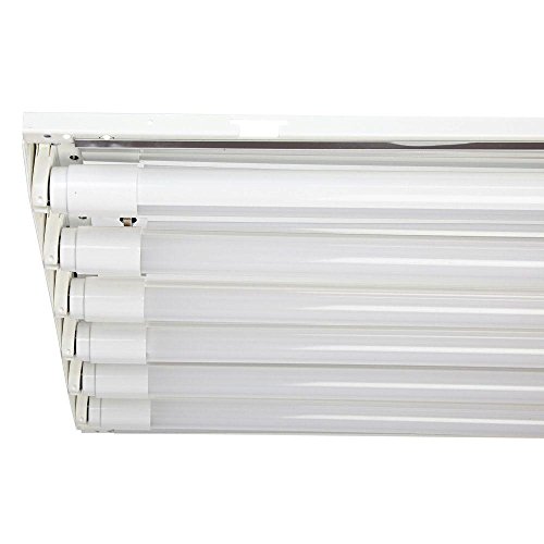 Four Bros Lighting HB6-T8/LED 6 Lamp/Bulb LED High Bay Light Fixture, 400W Equivalent, 5000K (Daylight), Indoor Shop Warehouse Industrial Commercial Grade DLC Premium and UL Listed LED Bulbs Included