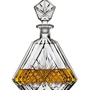 Whiskey Decanter for Liquor Scotch Bourbon or Wine, Irish cut Triangular - 750ml