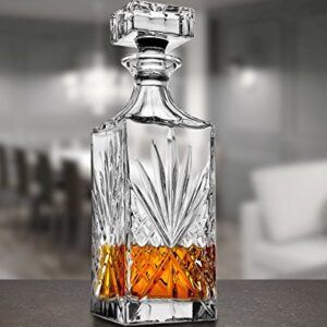 Whiskey Decanter Set with 2 Old Fashioned Whisky Glasses for Liquor Scotch Bourbon or Wine - Irish Cut