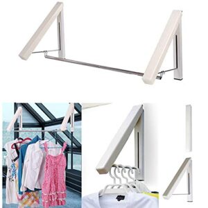 kk5 clothes hanger - folding retractable clothes racks| wall mounted clothes drying rack| home storage organiser space savers for living room/bathroom/bedroom/office, easy installation - 1 kit