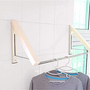 KK5 Clothes Hanger - Folding Retractable Clothes Racks| Wall Mounted Clothes Drying Rack| Home Storage Organiser Space Savers for Living Room/Bathroom/Bedroom/Office, Easy Installation - 1 Kit