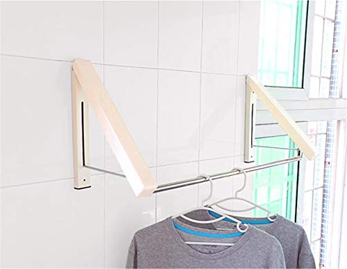 KK5 Clothes Hanger - Folding Retractable Clothes Racks| Wall Mounted Clothes Drying Rack| Home Storage Organiser Space Savers for Living Room/Bathroom/Bedroom/Office, Easy Installation - 1 Kit