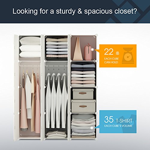 JYYG Wardrobe006 Portable Wardrobe Closets, 42"x14"x56", White