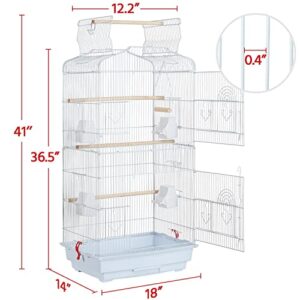 Yaheetech 41-Inch Portable Hanging Flight Bird Cage for Small Parrots Quaker Cockatiels Sun Parakeets Green Cheek Conures Finches Canary Budgies Lovebirds Travel Bird Cage