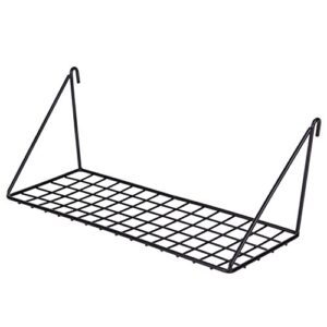 kaforise hanging straight shelf for wire wall grid panel, small wire wall organizer and display shelf, size 11.8" x 4.3" ,black painted
