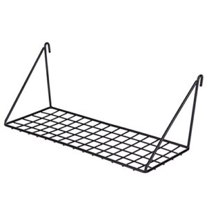 Kaforise Hanging Straight Shelf for Wire Wall Grid Panel, Small Wire Wall Organizer and Display Shelf, Size 11.8" X 4.3" ,Black Painted