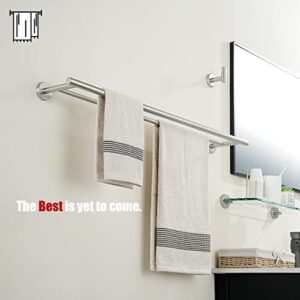 JQK Double Bath Towel Bar, 30 Inch 304 Stainless Steel Thicken 0.8mm Towel Rack for Bathroom, Towel Holder Brushed Finished Wall Mount, 33 in Total Length, TB100L30-BN