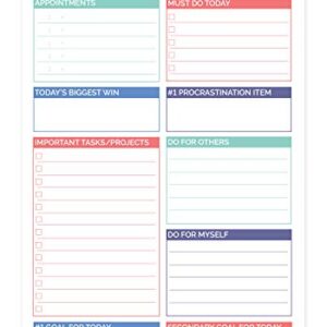 bloom daily planners Double Sided Daily Planning System Tear Off To Do Pad - Teal - 6" x 9"