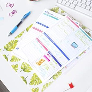 bloom daily planners Double Sided Daily Planning System Tear Off To Do Pad - Teal - 6" x 9"