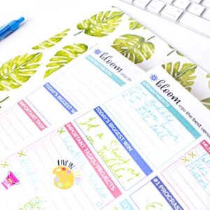 bloom daily planners Double Sided Daily Planning System Tear Off To Do Pad - Teal - 6" x 9"