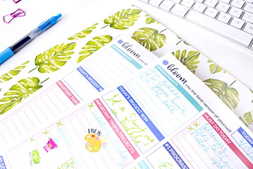 bloom daily planners Double Sided Daily Planning System Tear Off To Do Pad - Teal - 6" x 9"