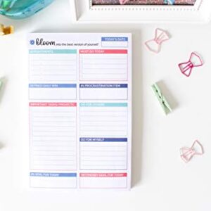 bloom daily planners Double Sided Daily Planning System Tear Off To Do Pad - Teal - 6" x 9"