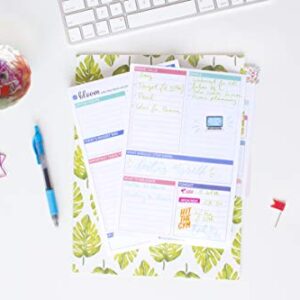 bloom daily planners Double Sided Daily Planning System Tear Off To Do Pad - Teal - 6" x 9"