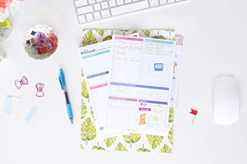 bloom daily planners Double Sided Daily Planning System Tear Off To Do Pad - Teal - 6" x 9"