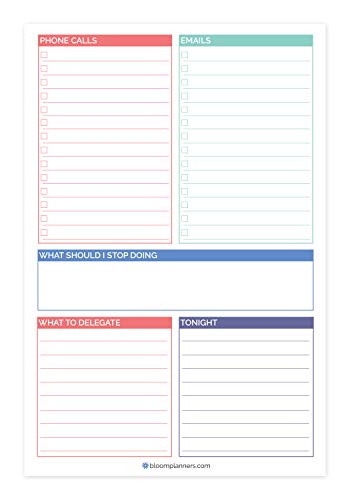 bloom daily planners Double Sided Daily Planning System Tear Off To Do Pad - Teal - 6" x 9"