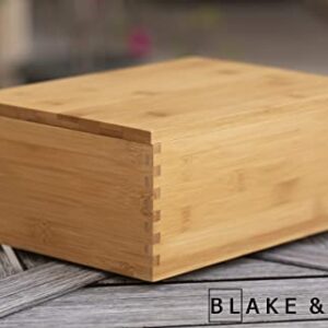 Blake & Lake Wooden Storage box with Lid - Large Wood Keepsake boxes - Gift Box with lids Store Photos Keepsakes Jewelry Colectibles Treasures - Dovetail Design (Natural)