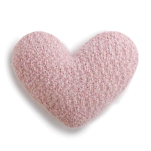 DEMDACO Pale Pink Soft Heart Shaped 10 x 11 inch Plush Polyester Decorative Throw Giving Pillow