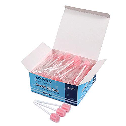 Disposable Oral Swabs, Sterile Dental Sponge Swabsticks Unflavored for Mouth & Gum Cleaning