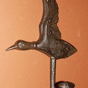 Cast Iron Home Decor Collectibles Duck Hunter Set Mudroom Duck Coat Hat Hooks, Set of 4