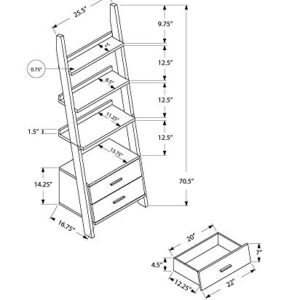 Monarch Specialties I Bookcase, Grey/White