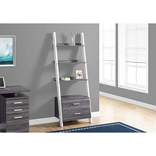 Monarch Specialties I Bookcase, Grey/White