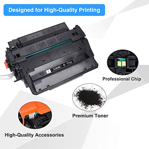 TRUE IMAGE Compatible Toner Cartridge Replacement for HP CE255X 55X CE255A 55A HP P3015 P3015dn P3015n P3015x 3015 Enterprise 500 MFP M521dn M521dw M521 M525f M525dn Printer Ink (Black, 1-Pack)