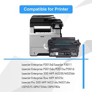 TRUE IMAGE Compatible Toner Cartridge Replacement for HP CE255X 55X CE255A 55A HP P3015 P3015dn P3015n P3015x 3015 Enterprise 500 MFP M521dn M521dw M521 M525f M525dn Printer Ink (Black, 1-Pack)