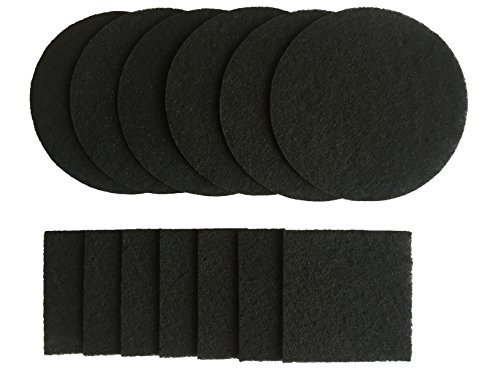 Aiboco 12 Pack Activated Carbon Compost Bin Filters Kitchen Odor Absorbing Charcoal, 4.75 inch Square and 7.25 inch Round