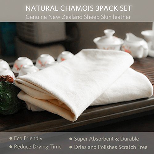 Natural Chamois Cloth for Car Drying Leather Drying Towel Natural Shammy Towel Real Leather Washing Cloth Cleaning Towel Car Wipes - 35'' x 23.6'' Chamois Car Wash Cloth Accessory