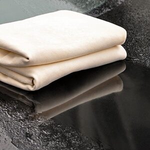 Natural Chamois Cloth for Car Drying Leather Drying Towel Natural Shammy Towel Real Leather Washing Cloth Cleaning Towel Car Wipes - 35'' x 23.6'' Chamois Car Wash Cloth Accessory