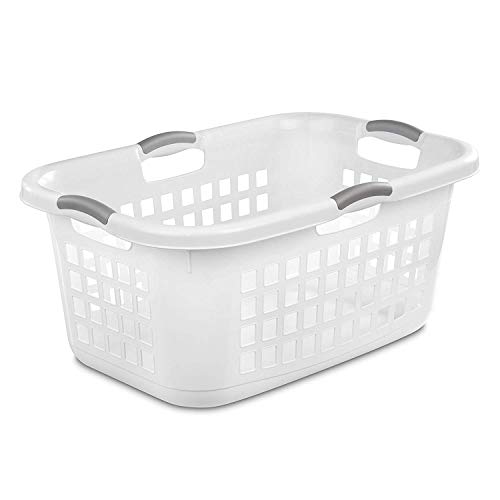 Sterilite Ultra 2 Bushel Plastic Stackable Clothes Laundry Basket Bin, White